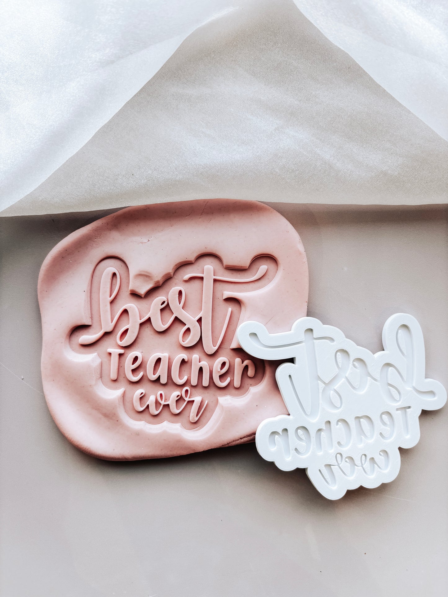 Best teacher ever stamp and cutter