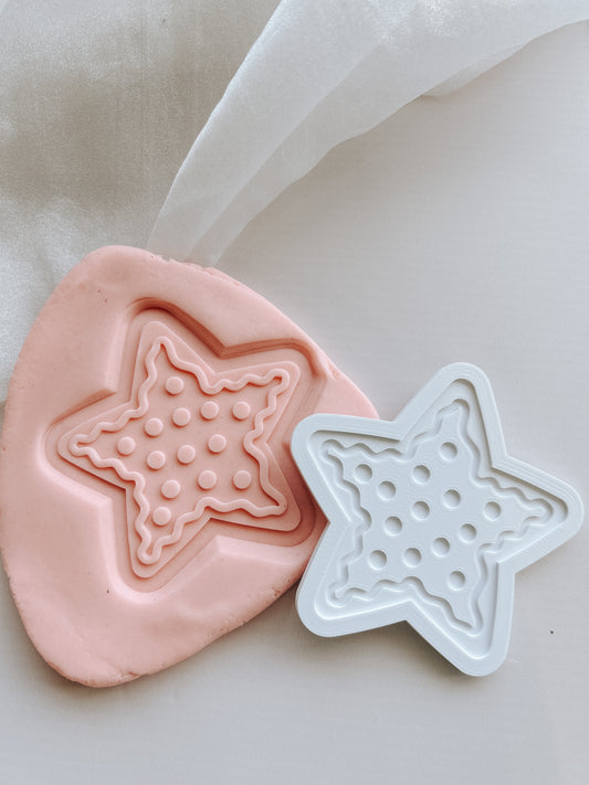 Wavy gingerbread star debosser and cutter