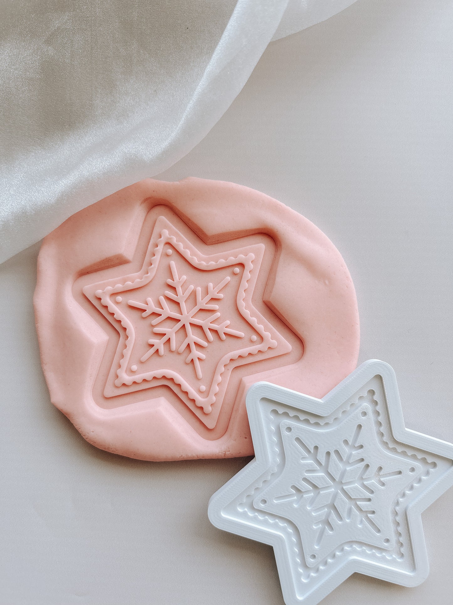 Gingerbread snowflake debosser and cutter