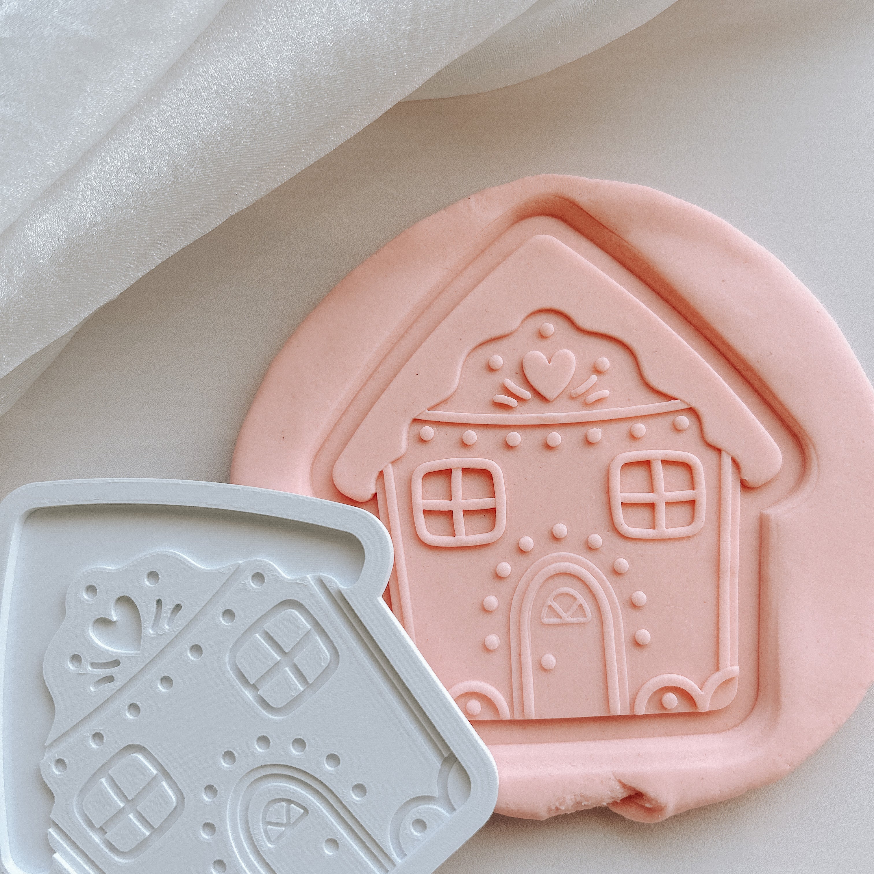 Simple gingerbread house debosser and cutter