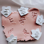 Sweet bear hugging heart with mini embosser set of 5 stamp and cutter