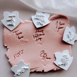 Sweet bear hugging heart with mini embosser set of 5 stamp and cutter