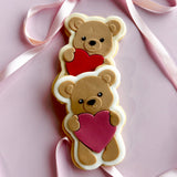 Sweet bear hugging heart with mini embosser set of 5 stamp and cutter