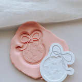Cowboy Christmas-Cow print bauble stamp and cutter