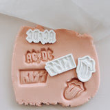 Rock and roll mini set of 3 stamps and cutters