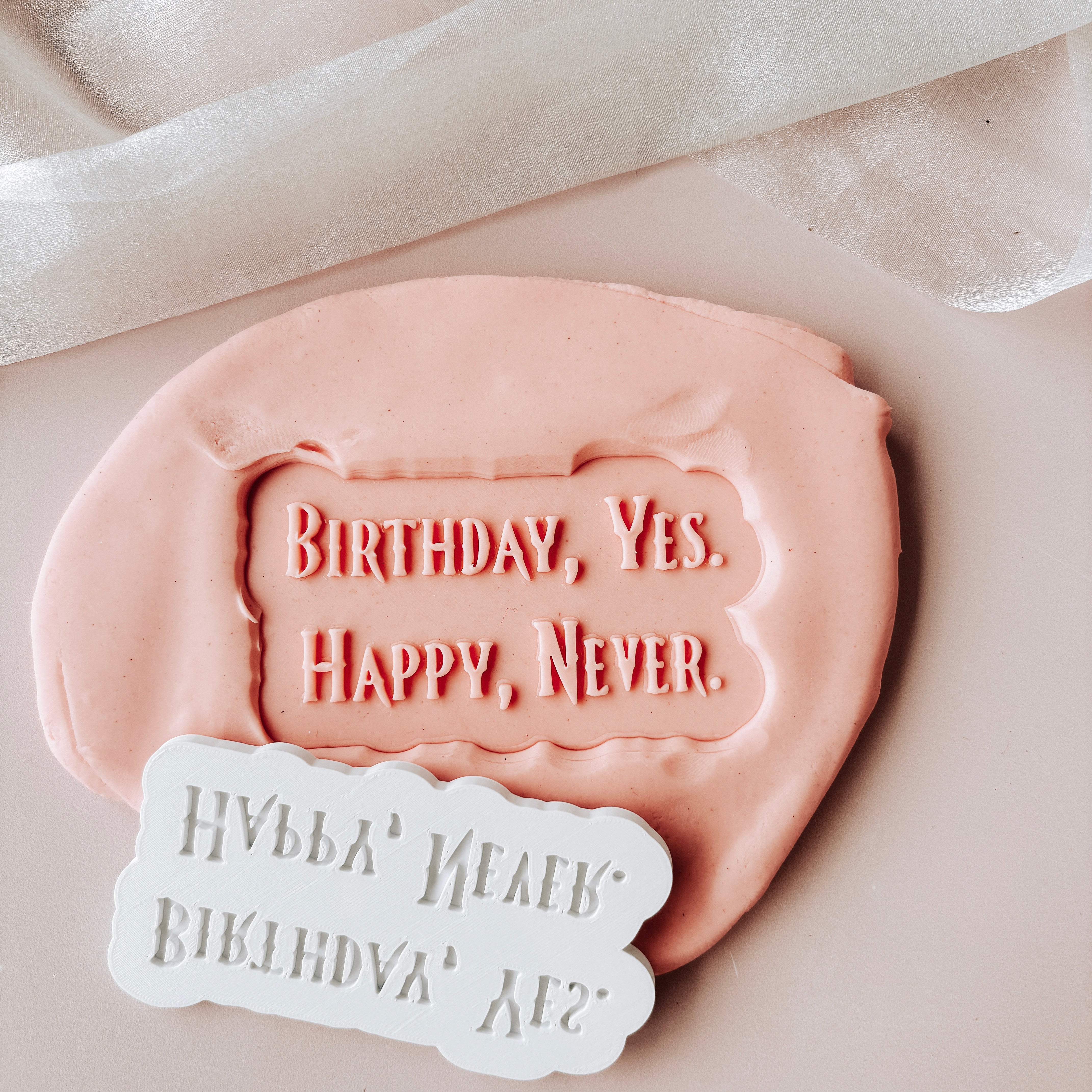Birthday yes happy no. Stamp and cutter
