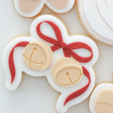 Jingle bells with ribbon bow stamp and cutter