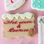 Hot cocoa and cookies fancy font stamp and cutter
