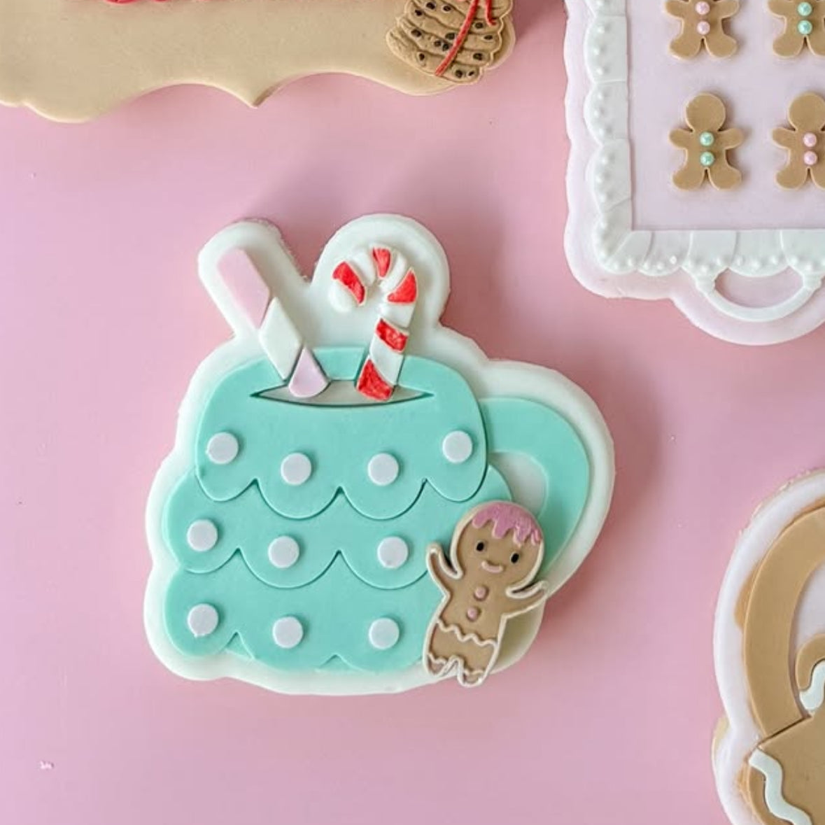 Christmas tree mug with straw stamp and cutter