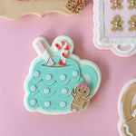 Christmas tree mug with straw stamp and cutter
