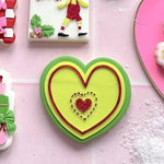 Grinch heart three times too small stamp and cutter