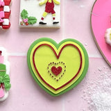 Grinch heart three times too small stamp and cutter