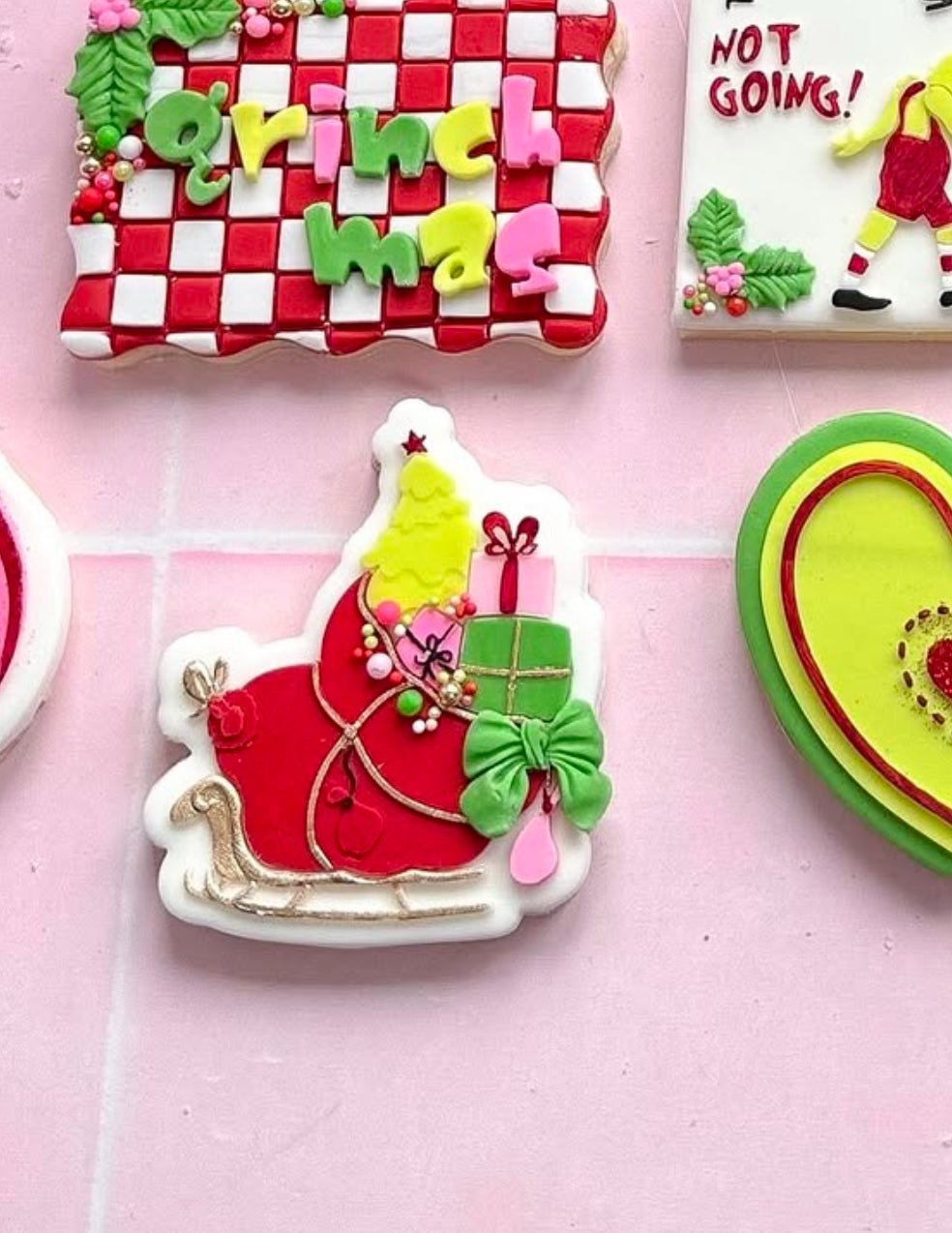 Sleigh with wonky tree and presents stamp and cutter
