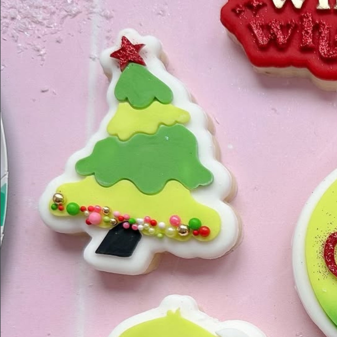 Wonky Christmas tree Grinch theme stamp and cutter
