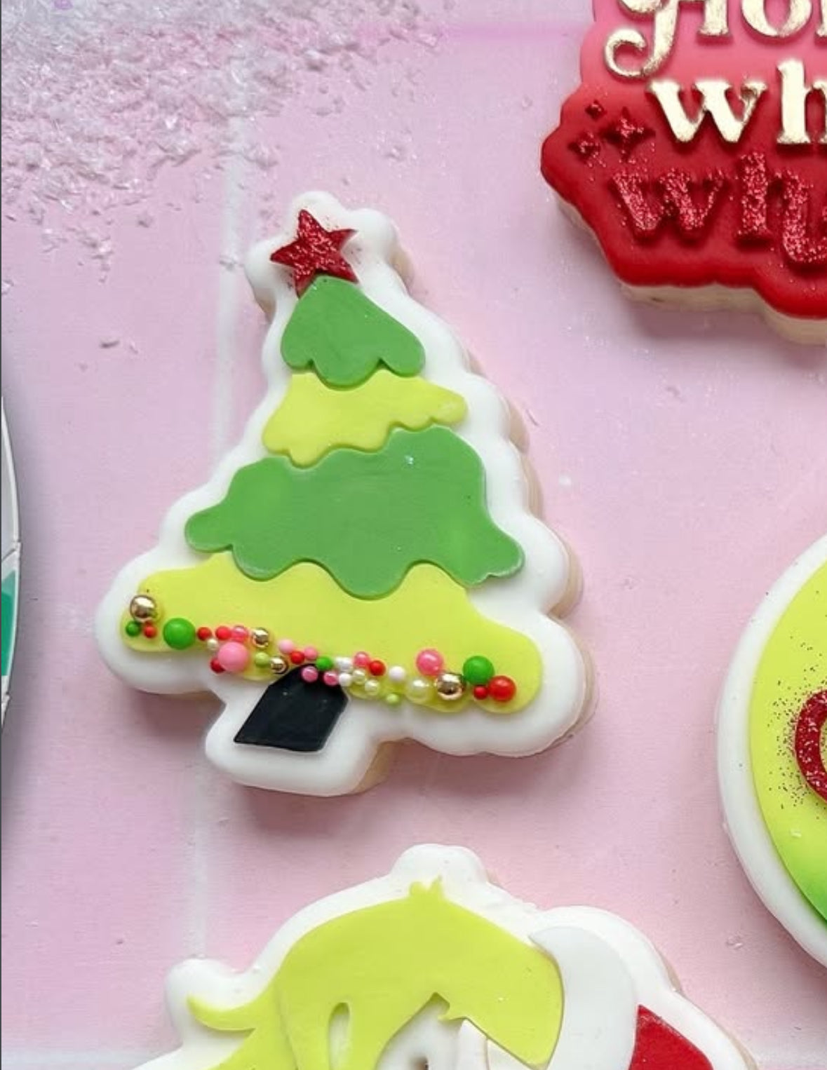 Wonky Christmas tree Grinch theme stamp and cutter