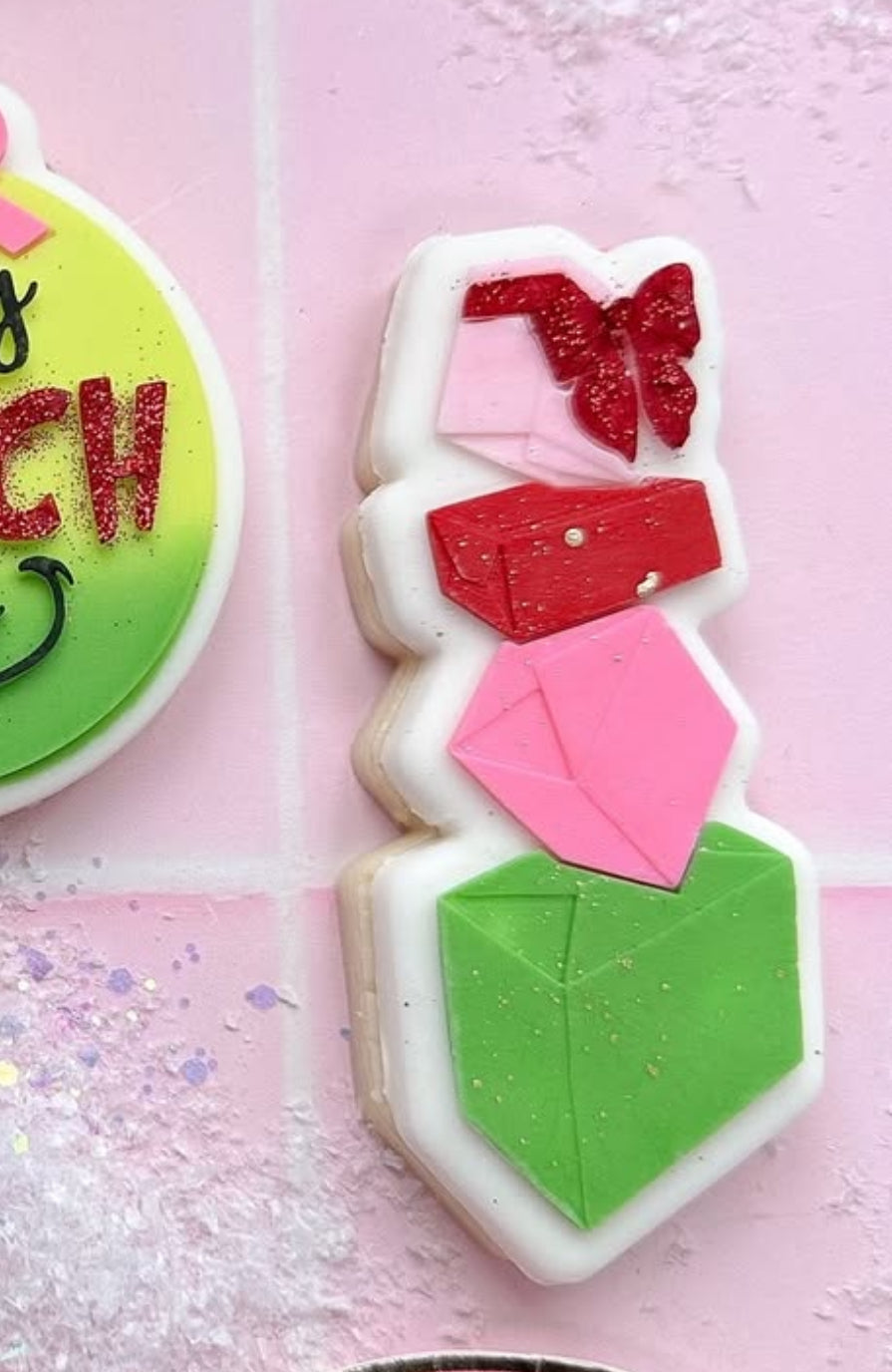 Simple stacked Christmas presents with bow stamp and cutter