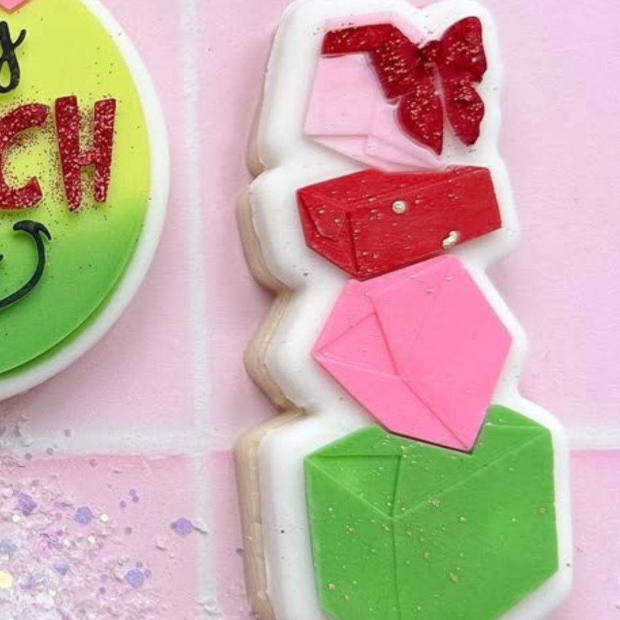 Simple stacked Christmas presents with bow stamp and cutter