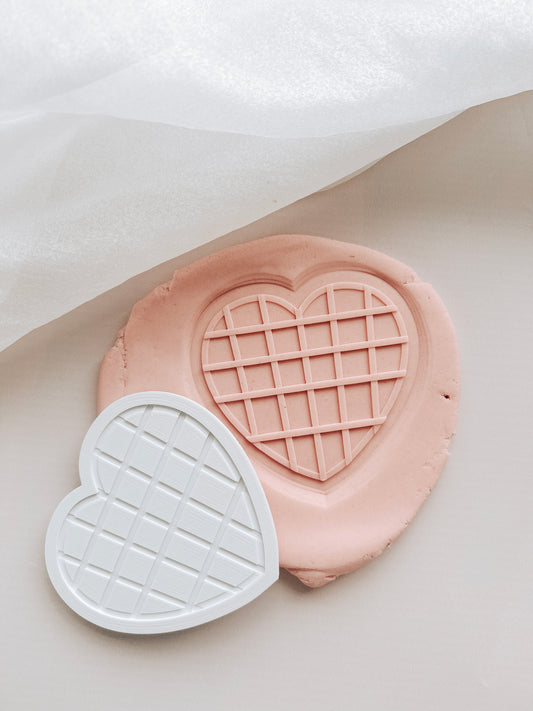 Heart waffle stamp and cutter