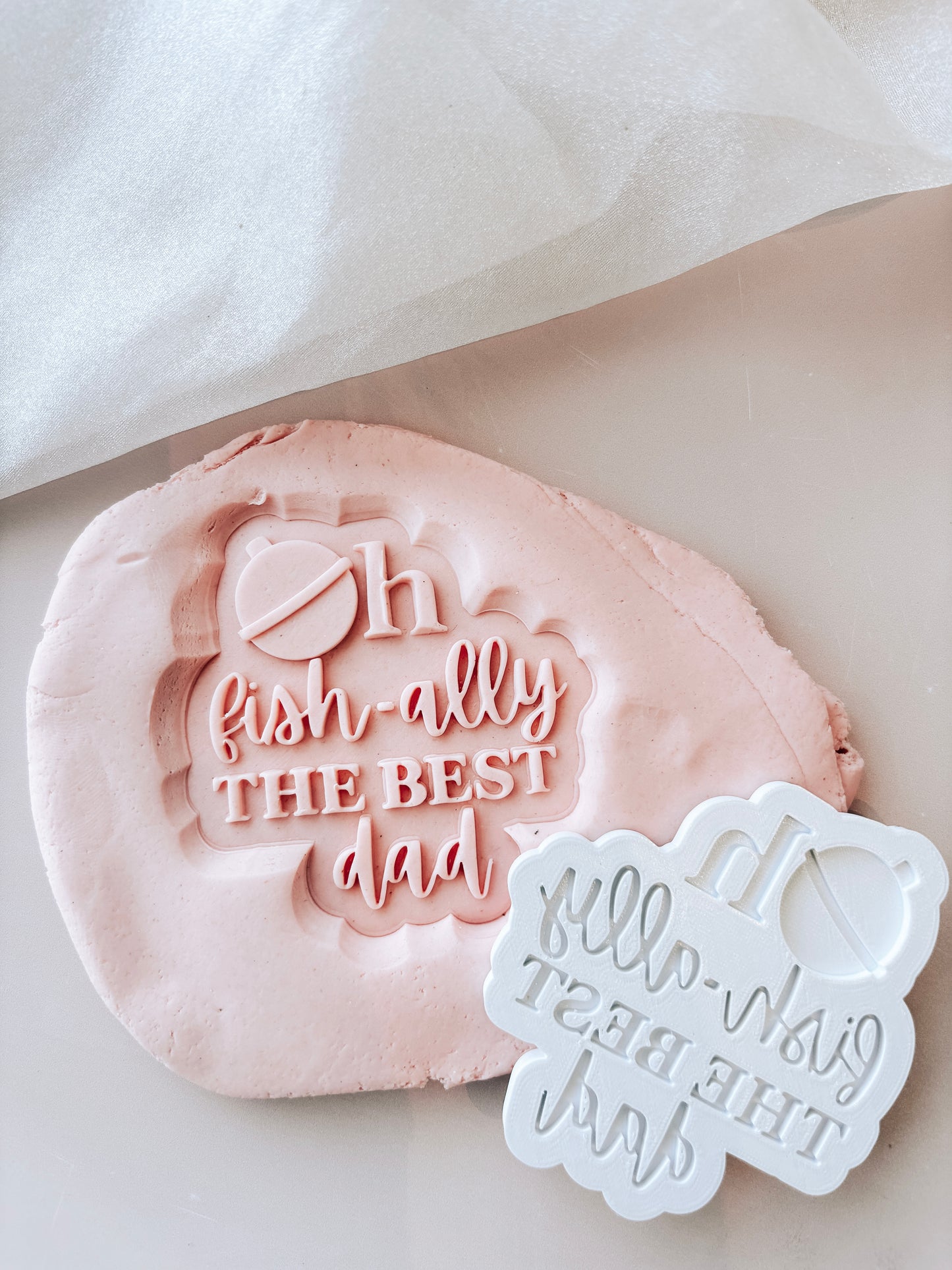 Oh- fish-ally the best dad font stamp and cutter