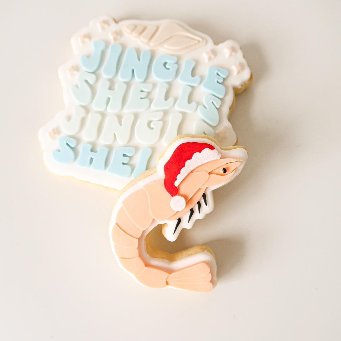 Standard sized prawn in Santa hat debosser and cutter