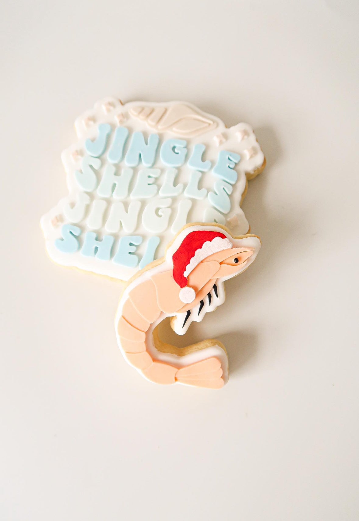 Standard sized prawn in Santa hat debosser and cutter