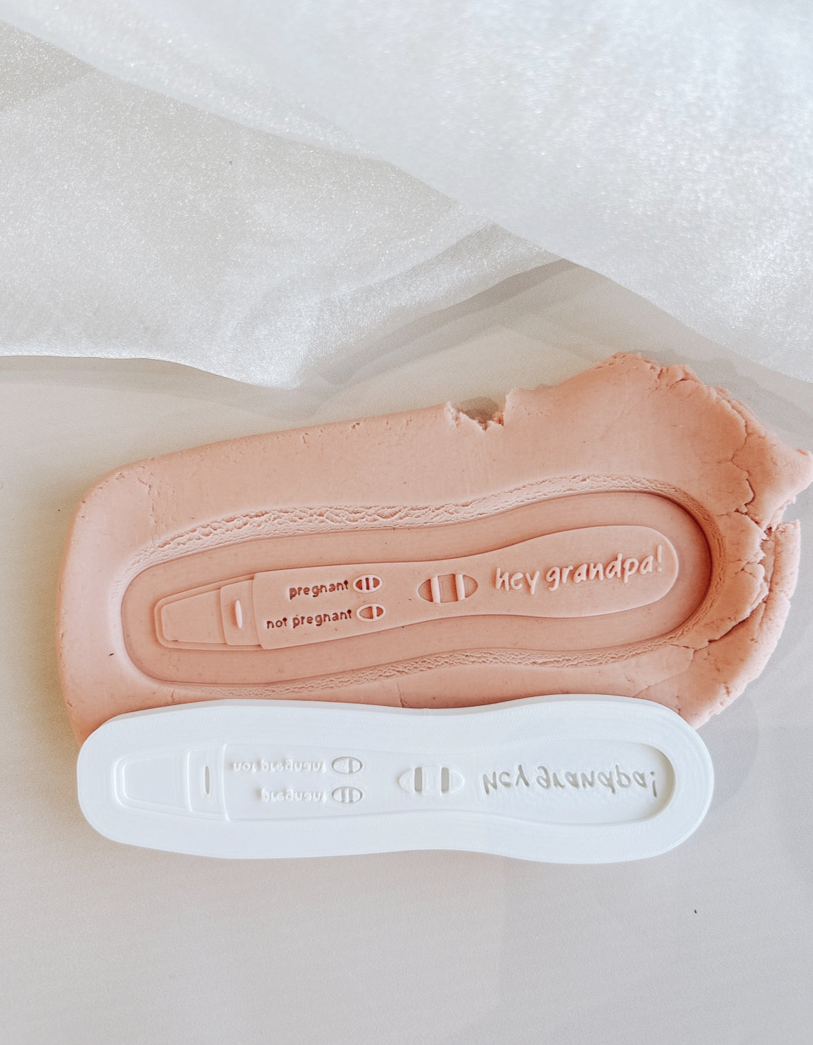 Positive pregnancy test “hey grandpa” stamp and cutter