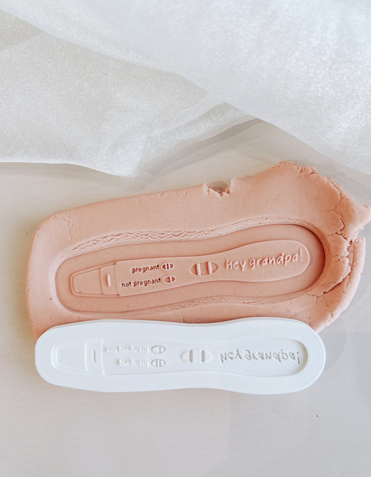 Positive pregnancy test “hey grandpa” stamp and cutter