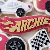 Personalised Flame Race Name Cookie Stamp