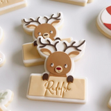 Reindeer DIY customisable name tag stamp and cutter