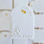 Customised wedding stamp in arch