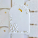 Customised wedding stamp in arch