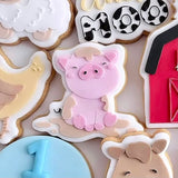 Cute Pig in mud stamp and cutter