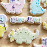 Dino-four! Dinosaur themed font stamp and cutter