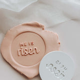 He is risen round stamp and cutter