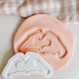 Heart hands gesture debosser and cutter