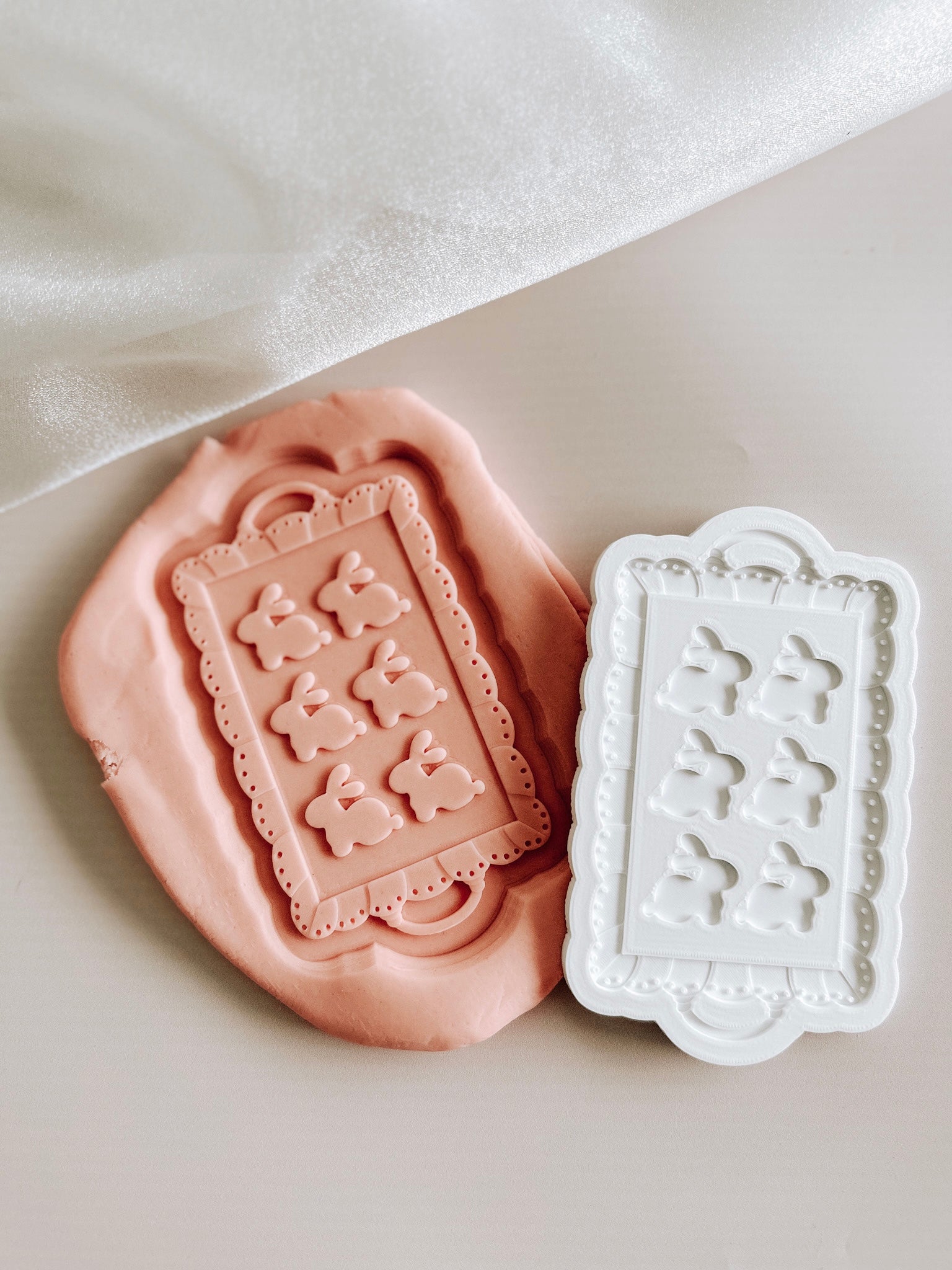 Boss Embossers Rabbit Bunny cookies on tray debosser and cutter– Boss Embossers