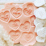 Candy hearts set of 8 R rated with cutter