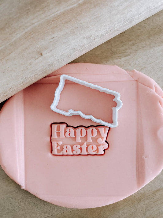 Mini "Happy Easter" retro font stamp and cutter