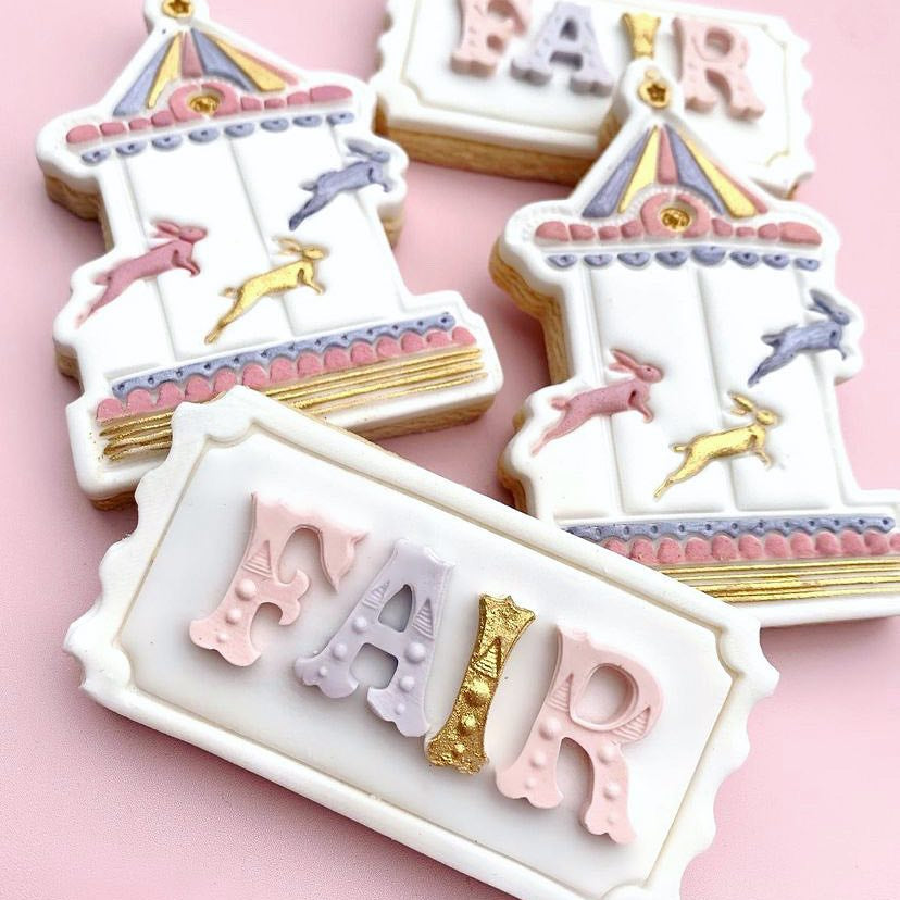 Easter bunny carousel stamp and cutter