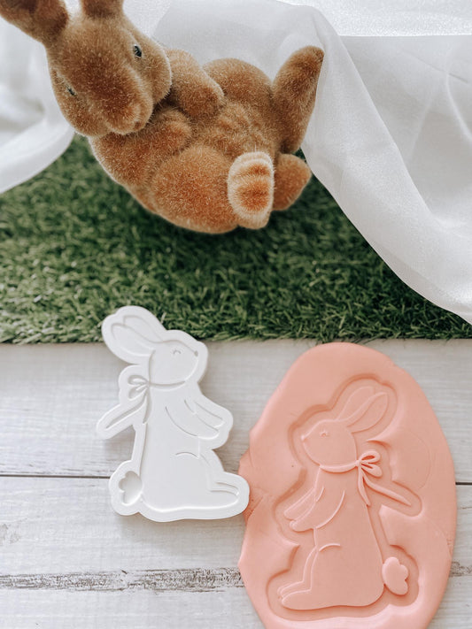 Boho Bunny with cute hands debosser and cutter