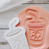 Iced coffee debosser and cutter