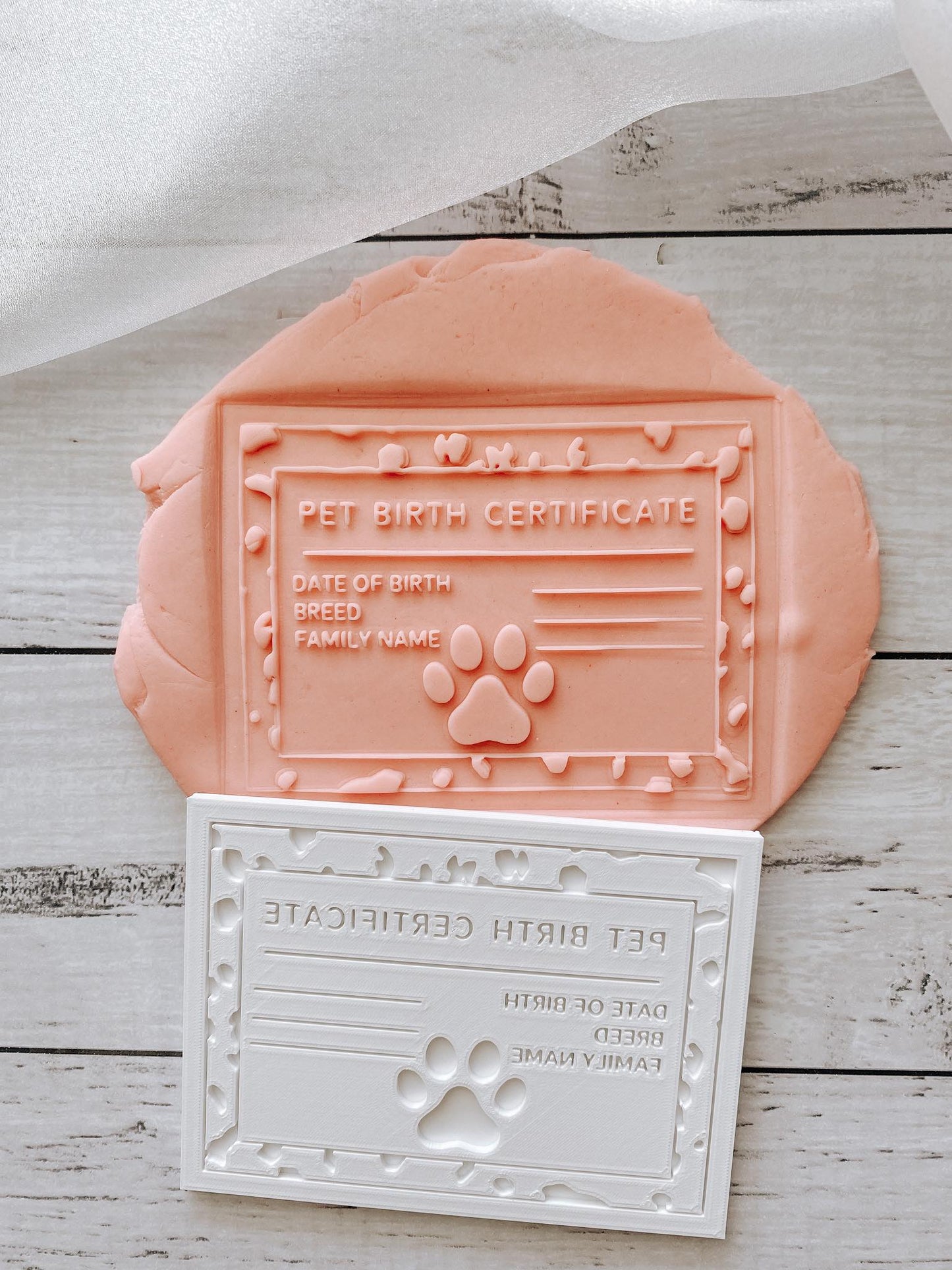 Dog mum- birth certificate stamp and cutter