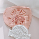 Dino personalised name stamp and cutter