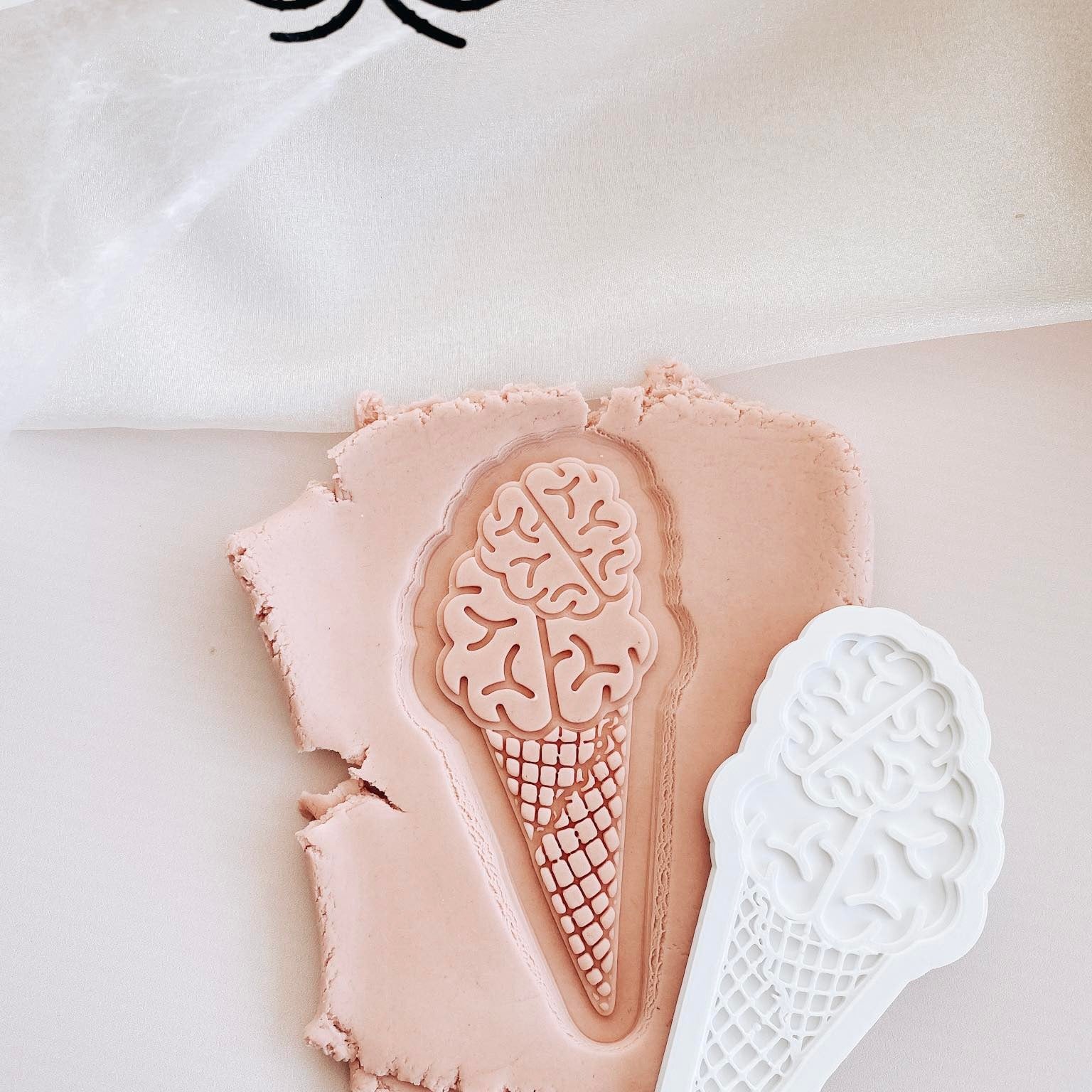 Brain freeze ice-cream debosser and cutter