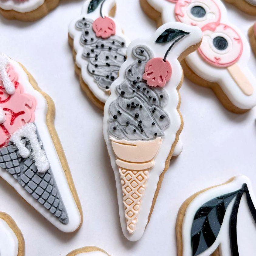 Skull cherry soft serve ice cream debosser and cutter