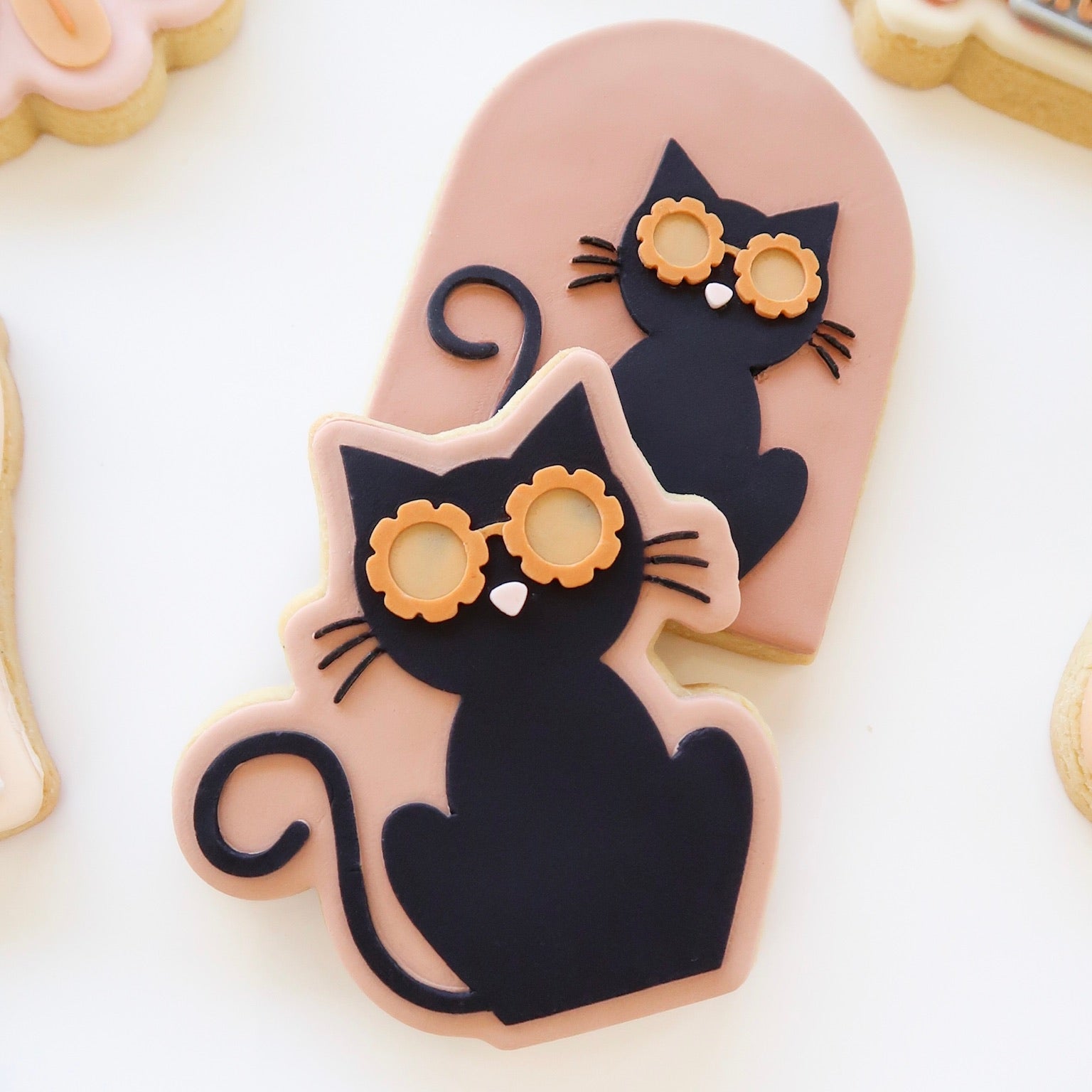 Groovy cat with glasses debosser and shape cutter