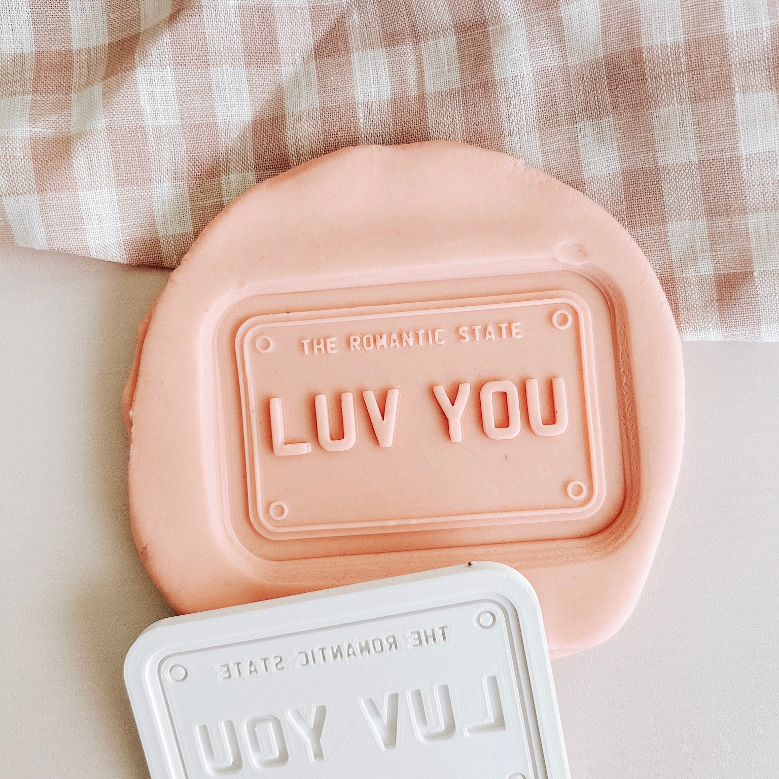 The romantic state LUV YOU number plate debosser and cutter