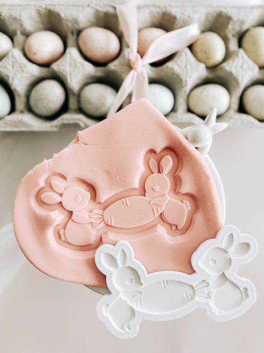 Bunny name plaque debosser and cutter