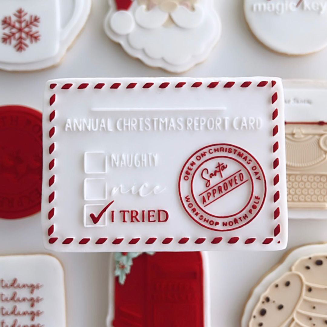 Annual Christmas Report Card Cookie Stamp and Cutter