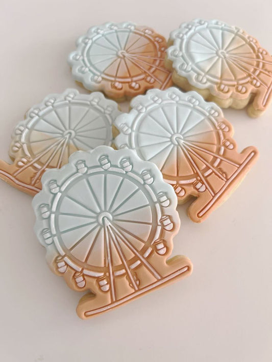 Ferris wheel cookie embosser and cutter